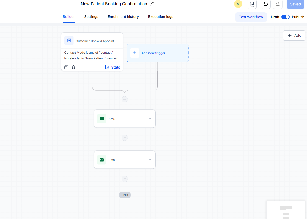 New Patient Booking Workflow